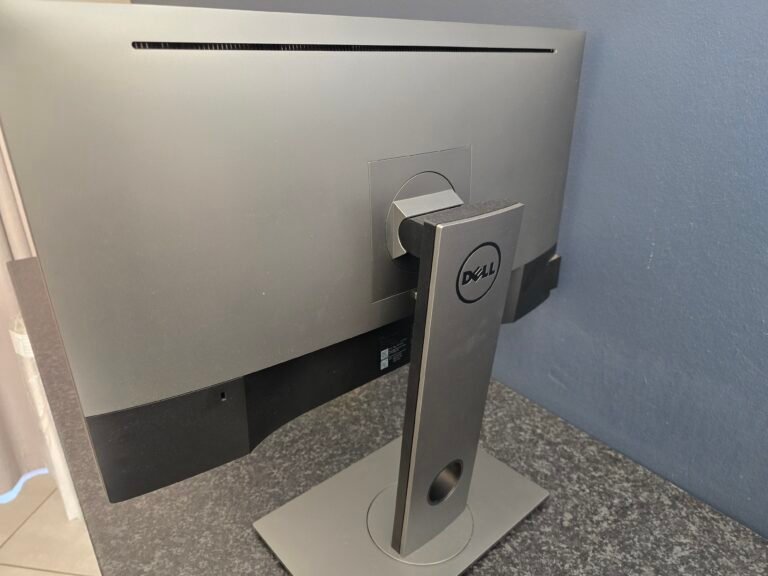 Rear view of the Dell U2518D monitor and stand